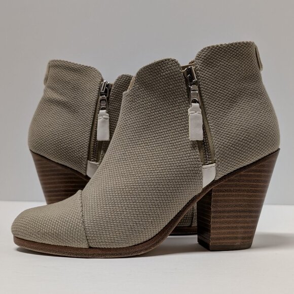 Rag & Bone Margot Canvas Ankle Booties in Taupe - Picture 1 of 16